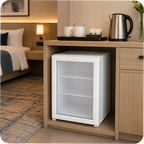 Cam Kapılı Otel Minibarı – Beyaz – Kompresörlü Inverter Sistem 40 Lt