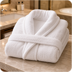 Bukle Otel Bornozu | %100 Pamuk  Beyaz Bornoz