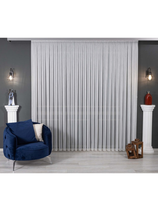 Çizgili Zincir Tül Perde