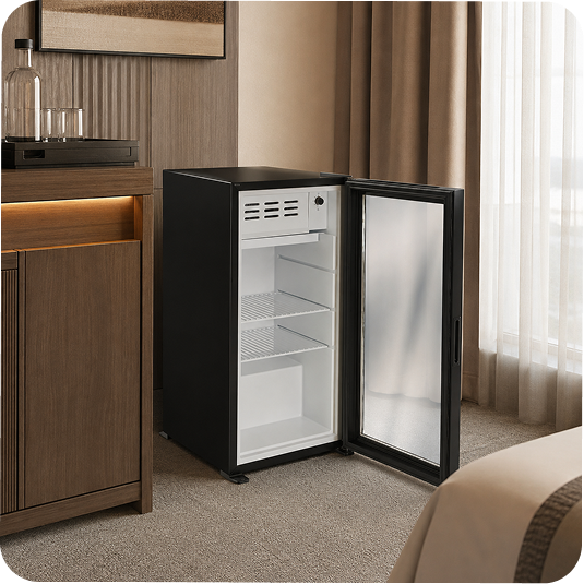 Cam Kapılı Otel Minibarı – Kompresörlü - 80 Lt