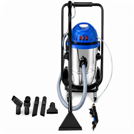 Çift Motor  Halı ve Koltuk Yıkama Özellikli Sanayi Tipi Süpürge | 60 L Kirli / 14 L Temiz Su Tankı | 2400 W
