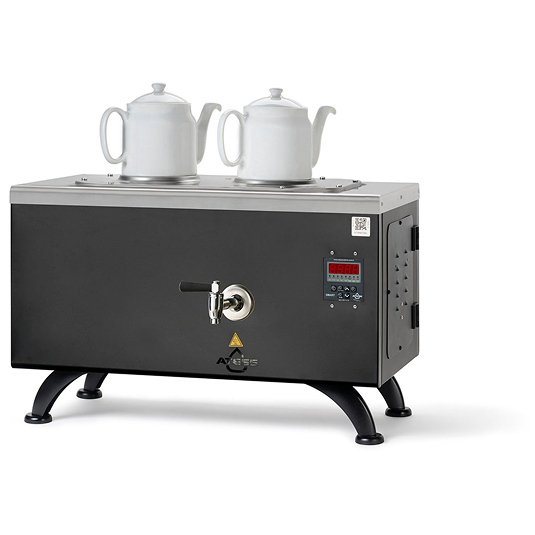 Dijital Çay Kazanı | 2 Demlikli | Elektrikli | Siyah Statik Boyalı | 30 L
