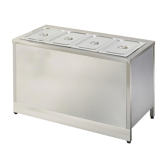 Elektrikli Sıcak Servis Ünitesi | 150x70x85 cm | Benmari Tip | Paslanmaz Çelik