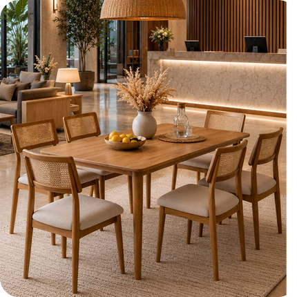 Furniwe Ahşap Yemek ve Restoran Masası