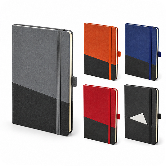 İki Renkli Cepli Termo Deri Promosyon Defter – 15x21 cm