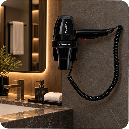 Johnson Maxifön Otel Tipi Duvar Askılı Saç Kurutma Makinesi 1600W
