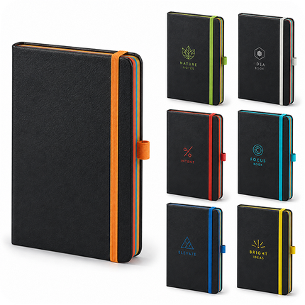 Lastikli Kenar Boyalı Termo Deri Promosyon Defter – 13x21 cm