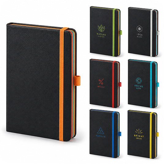 Lastikli Kenar Boyalı Termo Deri Promosyon Defter – 13x21 cm