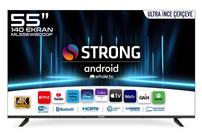 Otel Televizyonu ML55EW8000F 55’’ 140cm Ekran FRAMELESS 4K Ultra HD Whale TV LED 55" Android WhaleOS