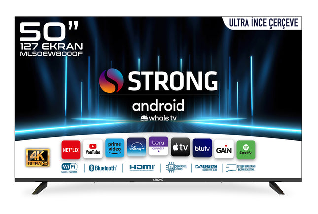 Otel Televizyonu ML50EW8000F 50’’ 127cm Ekran FRAMELESS 4K Ultra HD Whale TV LED 50" Android WhaleOS