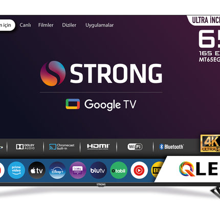 Otel Televizyonu MT65EG8000QF 65’’ 165cm Ekran FRAMELESS QLED 4K Ultra HD Google TV 65" Google TV QLED