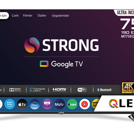 Otel Televizyonu MT75EG8000QF 75’’ 190cm Ekran FRAMELESS QLED 4K Ultra HD Google TV 75" Google TV QLED