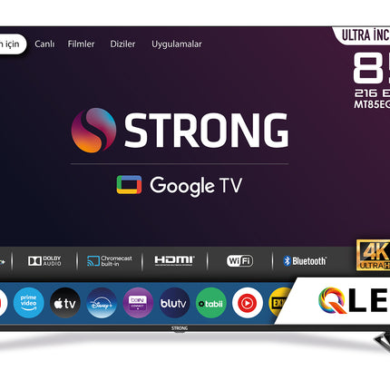 Otel Televizyonu MT85EG8000QF 85’’ 216cm Ekran FRAMELESS QLED 4K Ultra HD Google TV 85" Google TV QLED