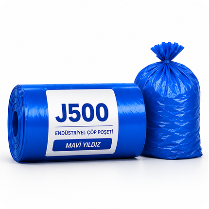 Mavi Endüstriyel Çöp Poşeti 80×110 cm – 10 Rulo - 500gr