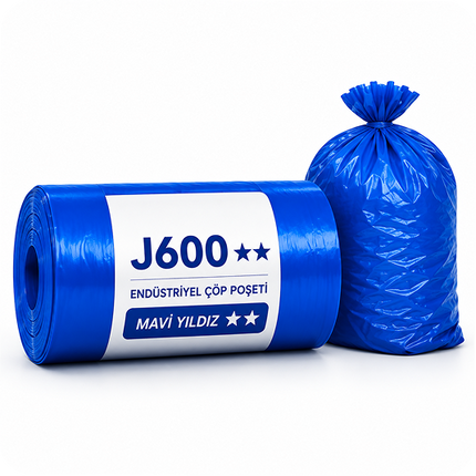 Mavi Endüstriyel Çöp Poşeti 80×110 cm – 10 Rulo - 600gr
