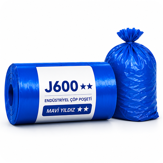 Mavi Endüstriyel Çöp Poşeti 80×110 cm – 10 Rulo - 600gr