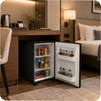 Otel Minibarı Blok Kapılı  – Kompresörlü Inverter Sistem 40 Lt