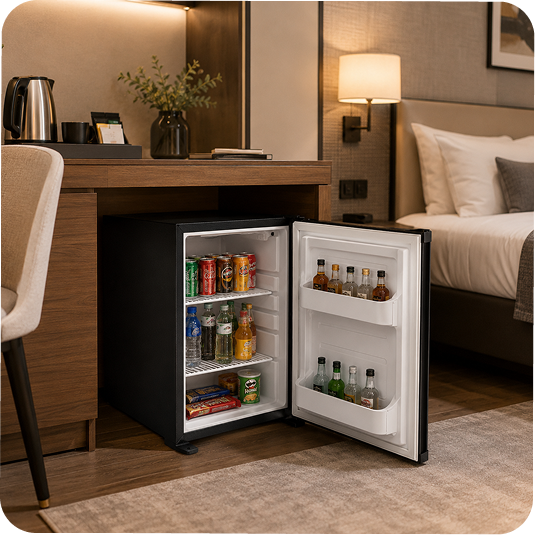 Otel Minibarı Blok Kapılı  – Kompresörlü Inverter Sistem 40 Lt