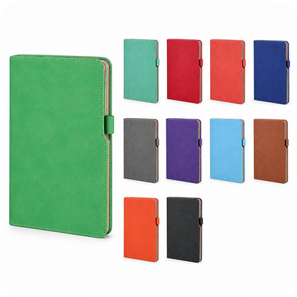 Renkli Kenar Boyalı Termo Deri Promosyon Defter – 14,5x21 cm