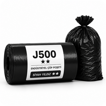 Siyah Endüstriyel Çöp Poşeti 80×110 cm – 10 Rulo - 500gr