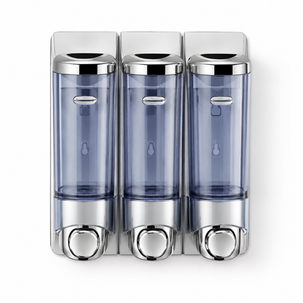 Üçlü Sıvı Sabun & Şampuan Dispenseri 3×250 ml – Krom