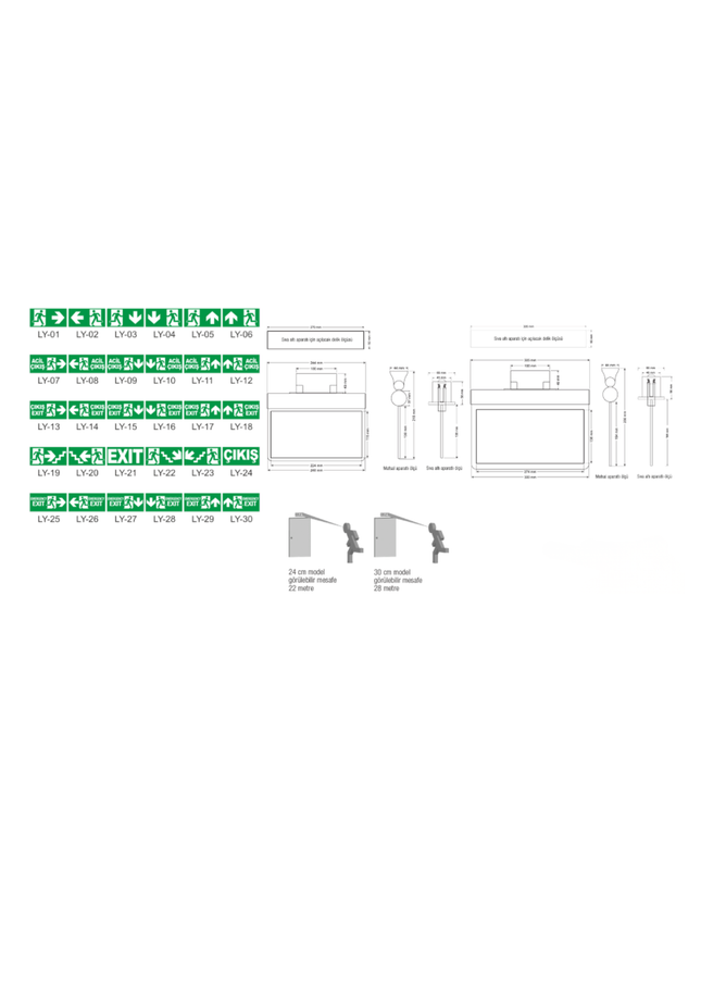 B202 Sıva Altı Acil Çıkış Yönlendirme Armatürü