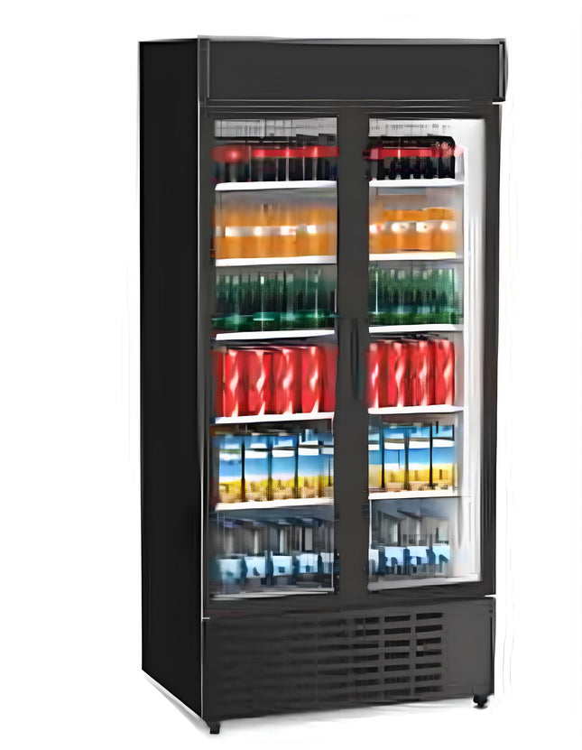 SENOX - SDS-1010 DC 2 CF Kanopili Çarpma / Sürgü Kapı Siyah Şişe Soğutucu 